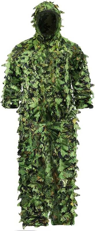 ギリースーツ サバゲー カモフラージュ 迷彩 メッシュ フード付き フリーサイズ 戦闘服 偽装服