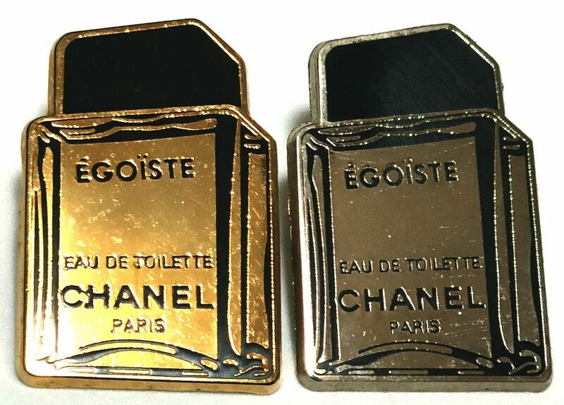 ピンズ　シャネル エゴイスト　香水瓶 (金・銀) CHANEL EGOISTE PERFUME　GOLD SILVER　ピンバッジ ピンバッチ PINS