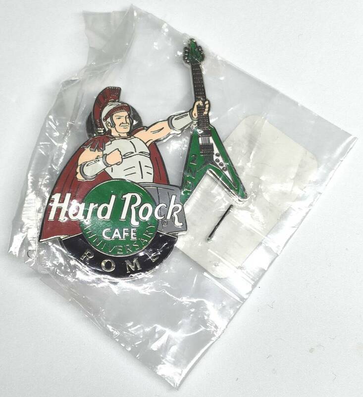ピンズ　ハードロックカフェ　ローマ 2周年記念　HARD ROCK CAFE　ROME 2ND ANNIVERSARY　古代ローマ戦士 ギター　ピンバッジ ピンバッチND