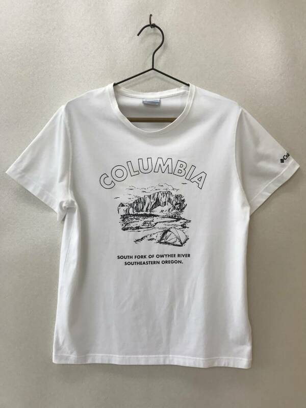 Columbia コロンビア トップス 半袖Tシャツ メンズ Mサイズ ホワイト×ブラック [ST-0886]