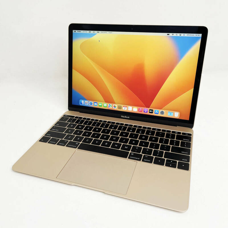 中古☆Apple MacBook Mid2017 MNYK2J/A 12インチ Ventura 13.6.6 Core m3 1.2GHz SSD256GB メモリ8GB 12インチ 動作良好