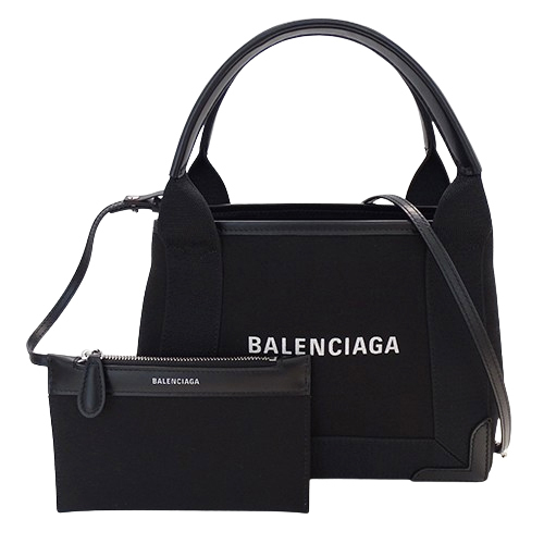 バレンシアガ BALENCIAGA バッグ レディース ブランド ハンドバッグ ショルダーバッグ 2way キャンバス レザー ネイビーカバスXS ブラック