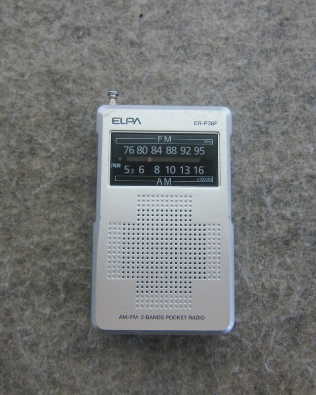 ELPA 朝日電器 AM/FMポケットラジオ ER-P36F ワイドFM対応 動作確認品 12-24-8