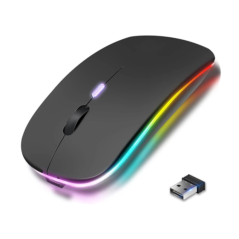 Hminier ワイヤレスマウス 無線 マウス 薄型 左右対称 Black302