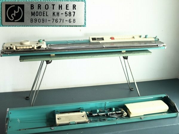 BROTHER KH-587 ニット編み機ハイL　折畳テーブル付き　編機　ブラザー　レトロ　アンティーク