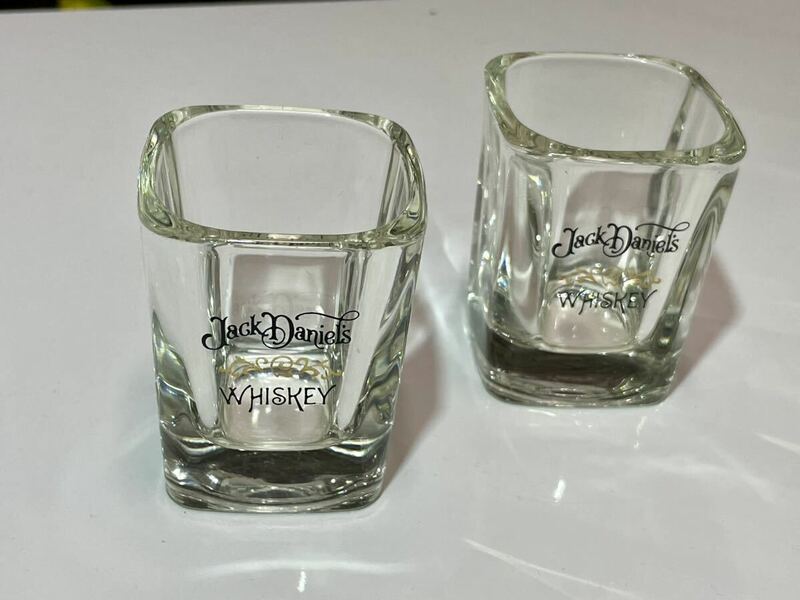 RE419n ショットグラス 非売品JackDaniel's ジャックダニエル ウイスキー ノベルティ ２個 ガラス 
