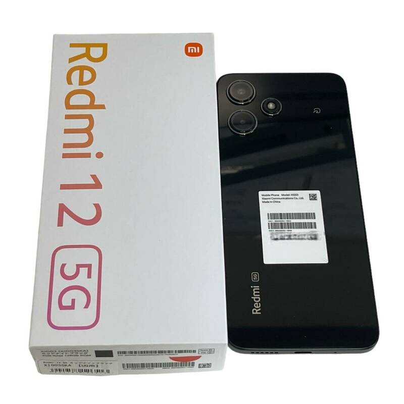 【未使用品】 Xiaomi Redmi 12 5G XIG03 4GB RAM 128GB ROM ミッドナイトブラック KDDI 判定 : 〇 スマートフォン スマホ N62341RL