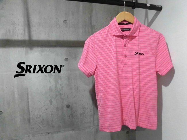 美品/SRIXON スリクソン by DESCENTE デサント/半袖シャツ/ポロシャツ/レディースM/ピンク/GOLF ゴルフ