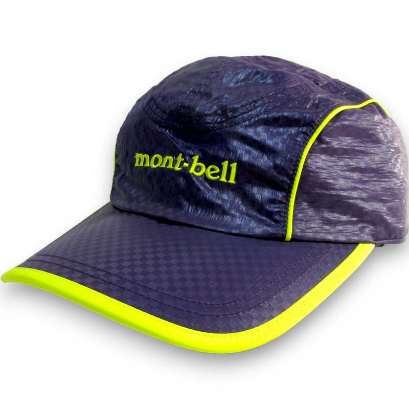 新品◆mont-bell◆ロゴ刺繍 キャップ フリーサイズ パープル/イエロー◆モンベル 帽子 アウトドア◆J2305
