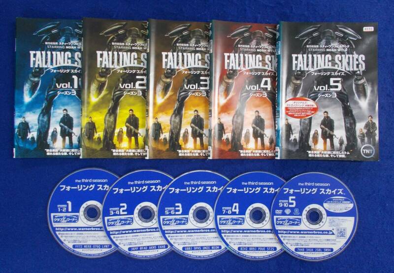 #4 03609 送料無料 FALLING SKIES フォーリング スカイズ シーズン3 全5巻セット【日本語吹替あり】ディスクとジャケットのみ【レン落ち】