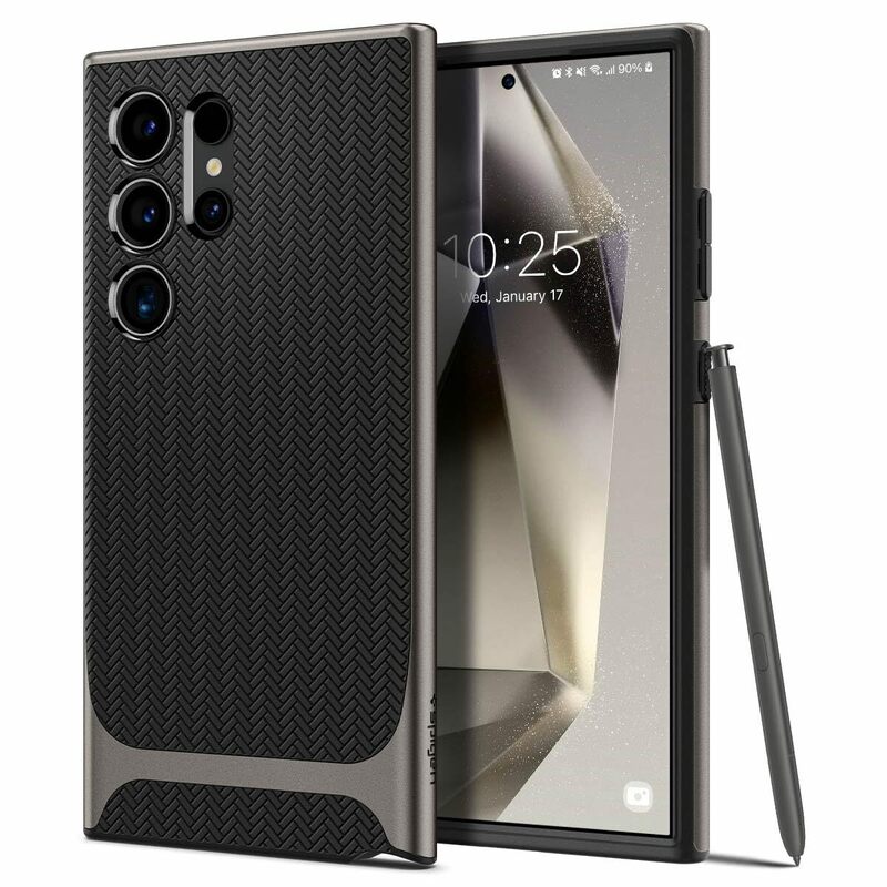 Spigen GalaxyS24Ultra ケース 耐衝撃 SC-52E 二重構造 傷防止 衝撃吸収 ワイヤレス充電対応 ACS07305 ガンメタル