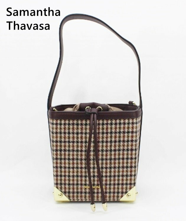 [美品]Samantha Thavasa サマンサ タバサ チェック柄　バケツ型　バッグ ショルダーバッグ