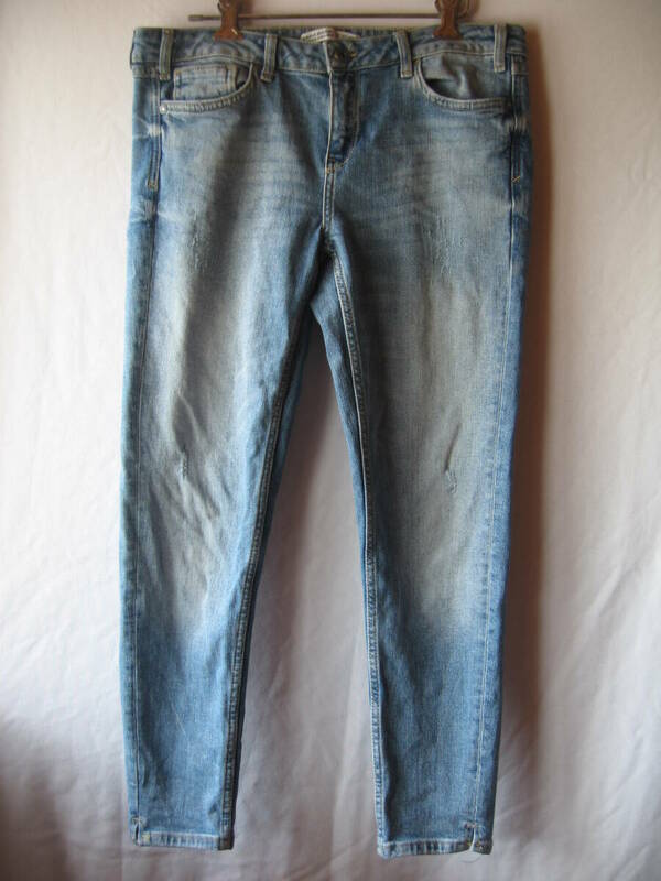 ZARA BASIC Z1975 DENIM パンツ　ダメージ風　EUR36　W80　股下65