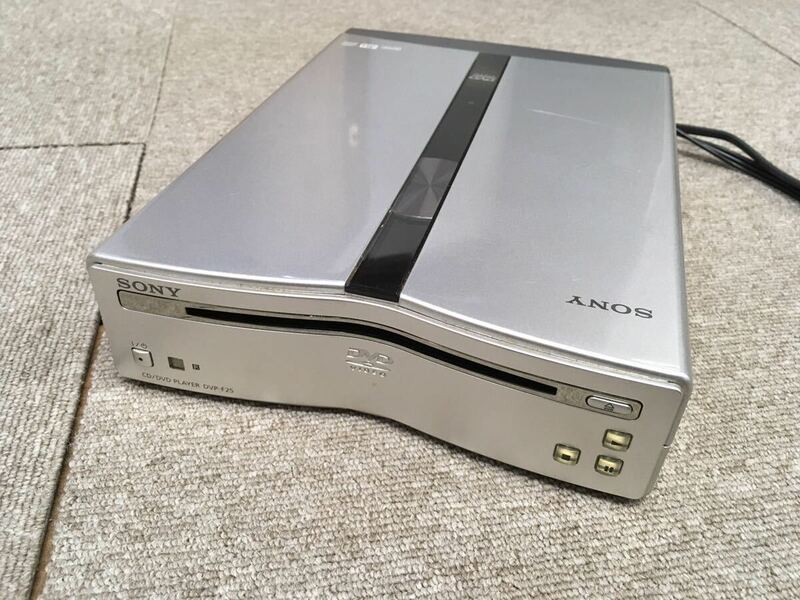 N 家電6】SONY ソニー CD/DVDプレーヤー DVP-F25 2003年製 映像機器 シルバー リモコン/外箱なし 美品 通電確認済 現状