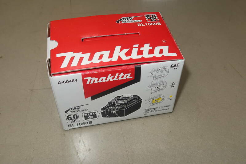 未使用 makita マキタ 18V 6.0Ah 純正リチウムイオンバッテリー BL1860B