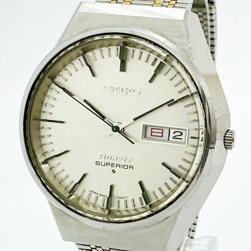 03271 セイコー SEIKO 3883-7000 スーペリア SUPERIOR メンズ 腕時計 デイデイト クォーツ 電池式 QZ ヴィンテージ