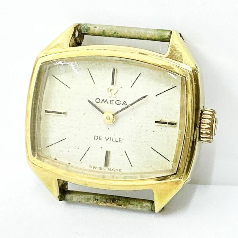 04126 オメガ OMEGA 稼働品 デビル DE VILLE レディース 腕時計 手巻き ゴールドカラー アンティーク ヴィンテージ
