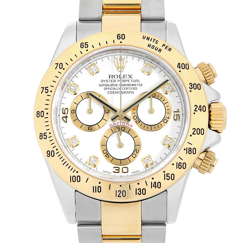 ロレックス コスモグラフ デイトナ 8Pダイヤ　 116523G ホワイト M番 中古 メンズ 腕時計