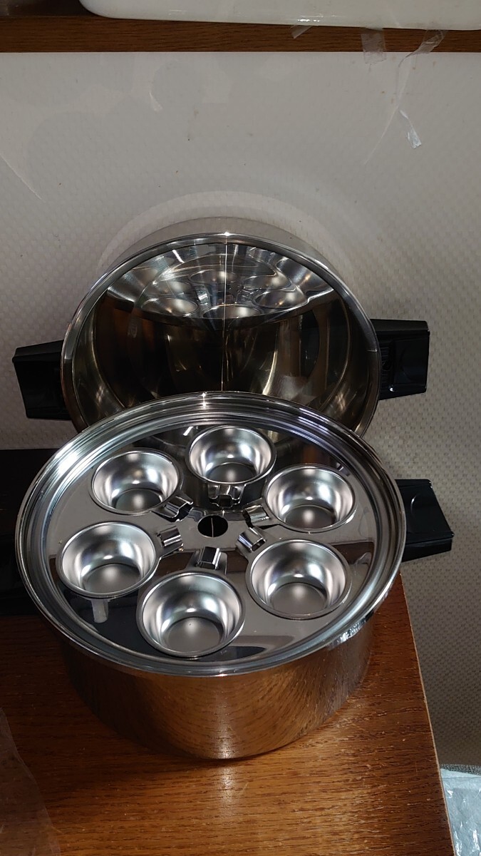 ラスタークラフト　両手鍋/フライパン/蒸し器　シチューパン　用途色々　マッシャー付　USA製　未使用　