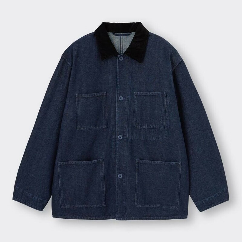 【即決】新品タグ付き GU カバーオールジャケット ネイビー(濃紺) サイズ XL