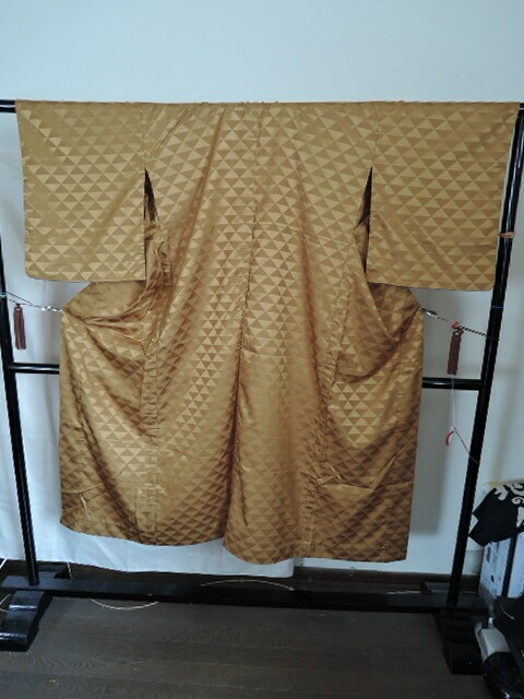 長襦袢 　洗える襦袢　ゴールド系　単衣　無双袖　美品