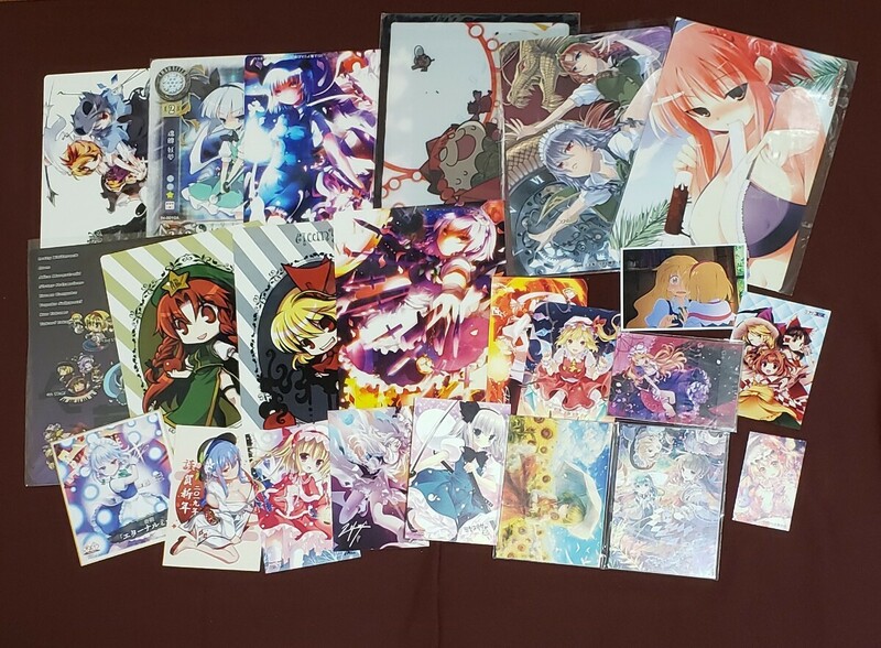 中古 東方project セット ポストカード ブロマイド とらのあな イラストカード ミニ色紙 下敷き 咲夜 妖夢 