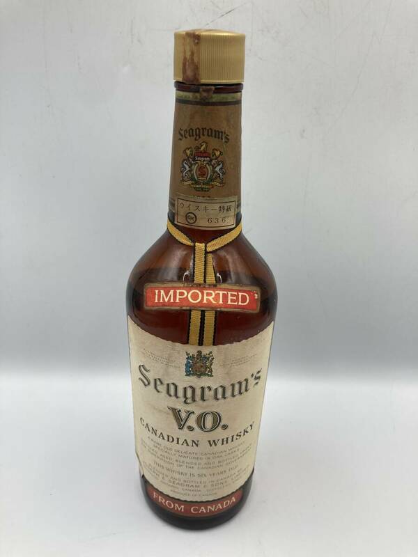 【未開封】古酒　Seagram‘ｓ　V.O．　CANADIAN WHISKY　ウイスキー　特級　636　カナダ製　43度　760　1970年製　＊A147-1＊　