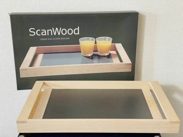 美品　北欧 ScanWood サービングトレイ●ブナの木 スキャンウッドお盆 トレー