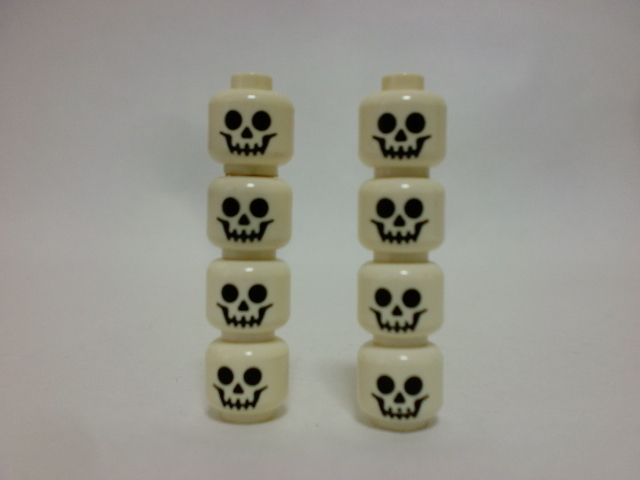 LEGO レゴ　ミニフィグ　ヘッド　頭　ガイコツ　骸骨　8個セット