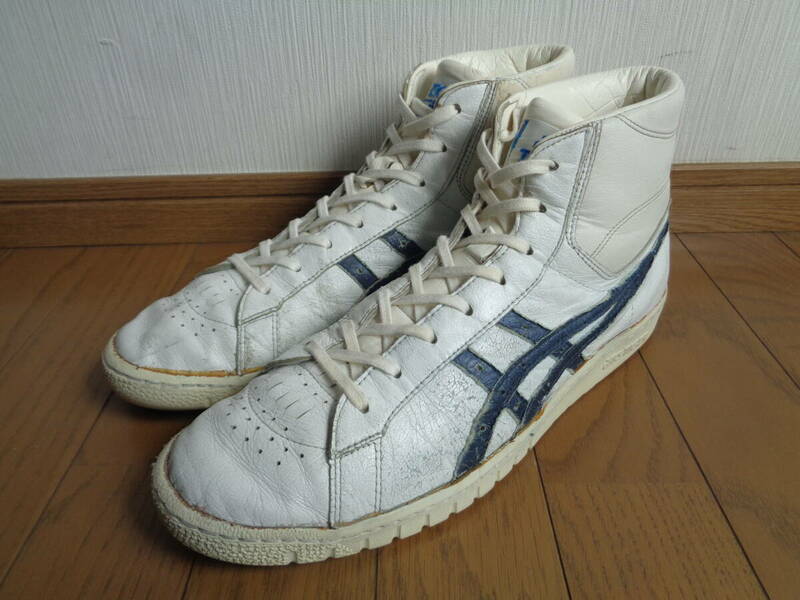 ASICS JAPAN L FABRE TBF712 アシックス ジャパン ファブレ ホワイトレザー ポイントゲッター カンガルー レザー 白 紺 日本製 バッシュ