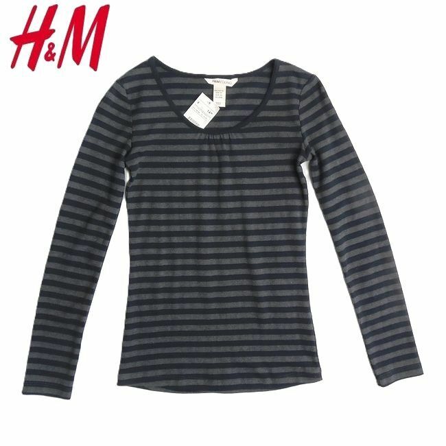 【プチプラ新品】H&M エイチアンドエム ボーダー 長袖Tシャツ（ロンティー） 9-10Y キッズライン 