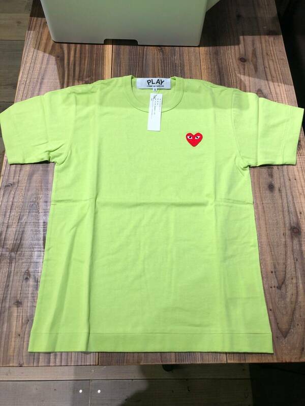 COMME des GARCONS PLAY Tシャツ　黄緑Tシャツ　メンズSサイズ　AZ-T272-2