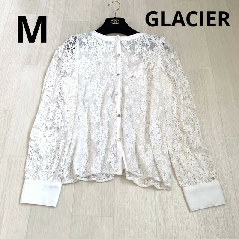 新品！GLACIER グラシア　総レースシャツ　総レースブラウス　M