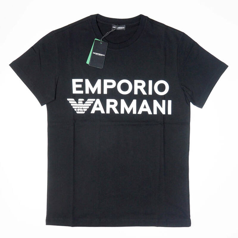 新品正規品 Emporio Armani エンポリオ アルマーニ SWIM 211831 3R479 クルーネック ブランド ロゴ Tシャツ ブラック M
