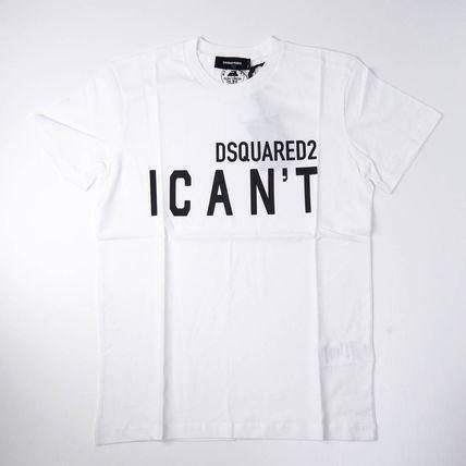 新品正規品 DSQUARED2 ディースクエアード S74GD0859 ICAN'T メンズ ロゴ ホワイト 半袖 クルーネック Tシャツ XXL