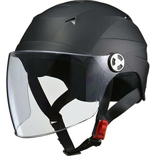 ★マットブラック★ リード工業(LEAD) バイクヘルメット ハーフ シールド付 マットブラック RE41 LL -