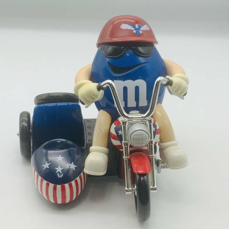 【レア】M&M'ｓ バイク World Dispenser Moterbike エムアンドエムズ サイドカー付 アメリカンバイク フィギュア 20240329M220