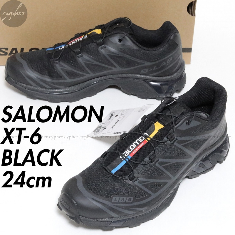 UK5.5 24cm 新品 SALOMON XT-6 スニーカー Black サロモン ブラック 黒 Phantom ファントム ADVANCED アドバンスド