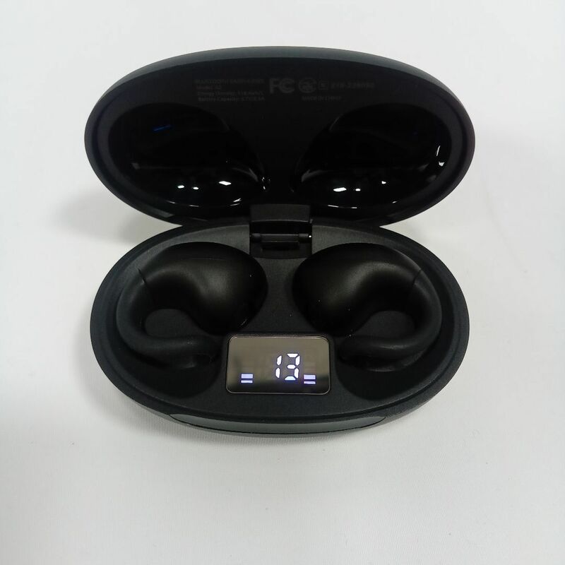 【1円オークション】ワイヤレスイヤホン Bluetooth 空気伝導イヤホン イヤーカフ型 耳挟み式 ノイズキャンセリング IPX7防水 AHA0056