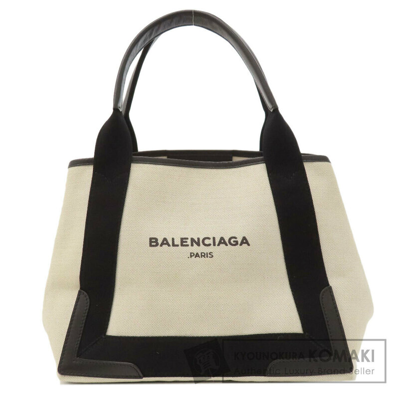 BALENCIAGA バレンシアガ ネイビーカバス トートバッグ キャンバス レディース 中古