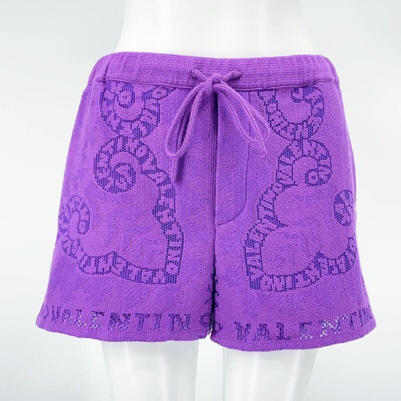 美品VALENTINO ヴァレンティノ ショートパンツ ロゴ 紫レディース 38
