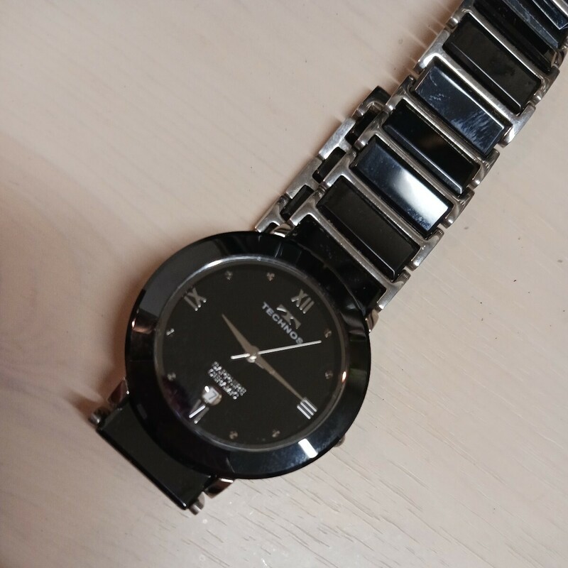 TECHNOS テクノス セラミック サファイアガラス ブラック レディース 腕時計 T9120 クオーツ