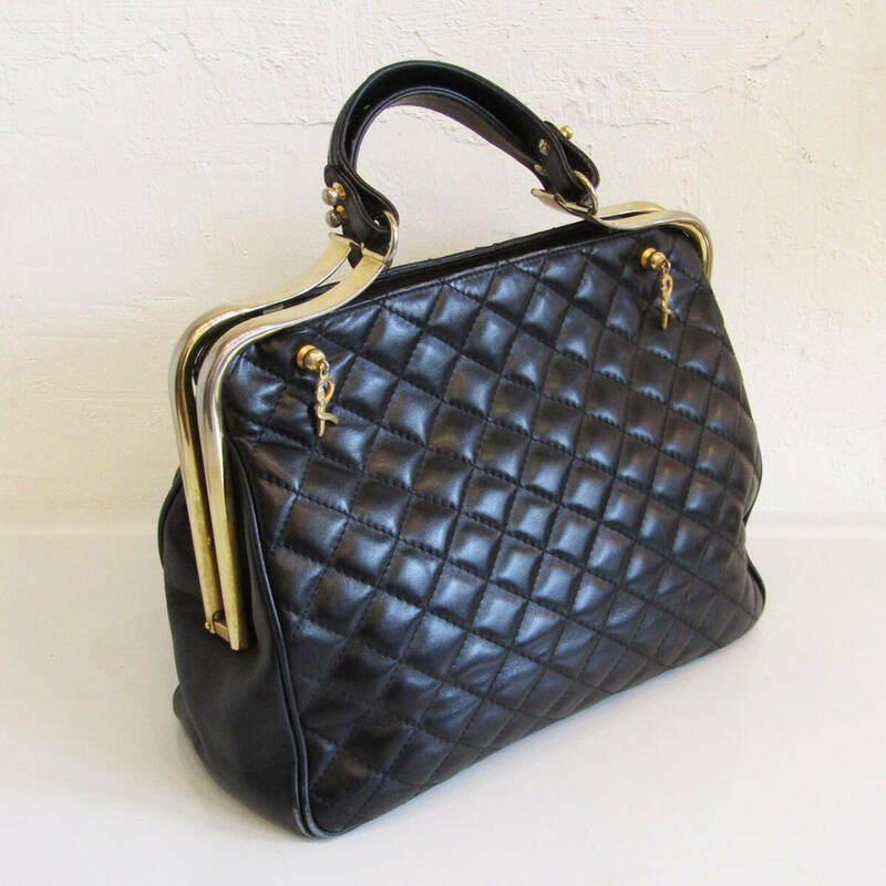 ★「ROBERTA DI CAMERINO」 Vintage black bagonghi handbag