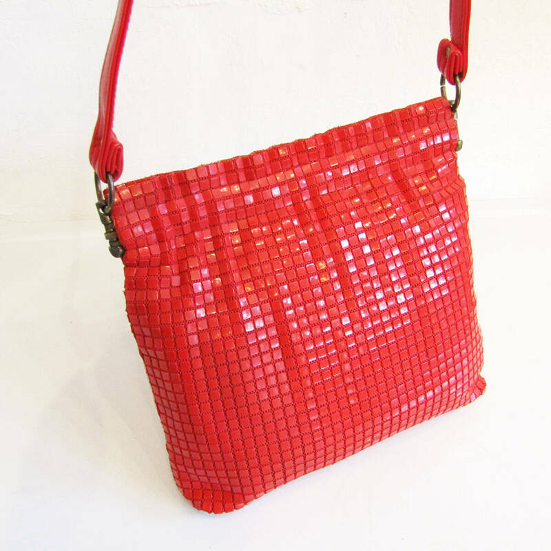 ★60s USA 「LUMURED」 Vintage red color shoulder bag