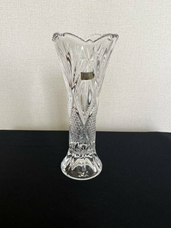 KAMEI CRYSTAL 24% カメイクリスタル カットガラス フラワーベース 花瓶 花器 管理A2457 クリスタルガラス クリスタル インテリア ガラス 