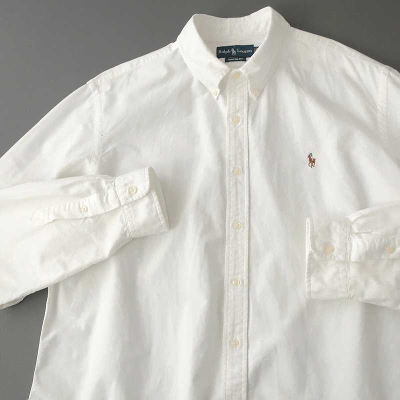 ビッグサイズ◎ラルフローレン オックスフォードシャツ カラーポニー刺繍 ホワイト(XXL)