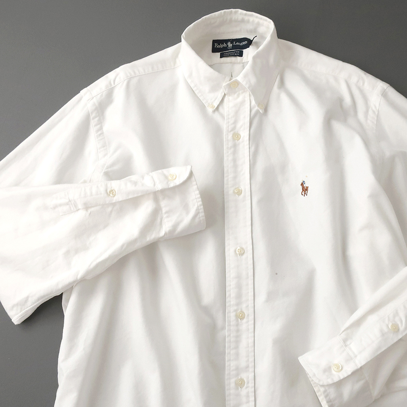 ラルフローレン YARMOUTH オックスフォードシャツ カラーポニー刺繍 ホワイト 16(L)