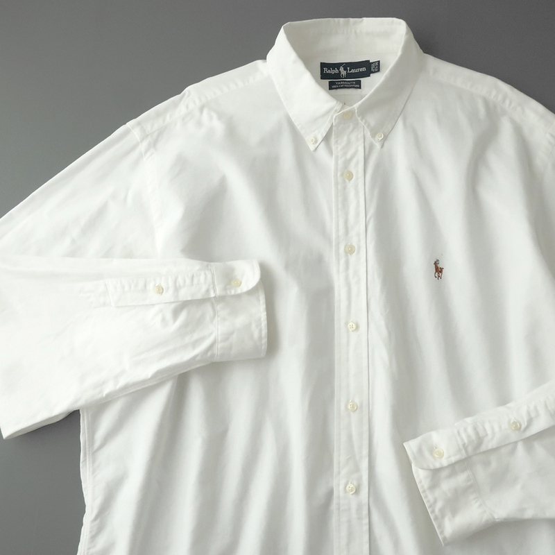 ラルフローレン オックスフォードシャツ ボタンダウン カラーポニー刺繍 ホワイト(XXL)