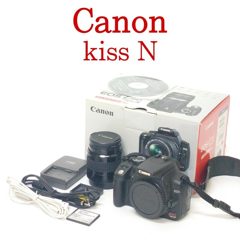 【動作品】Canon EOS kiss Digital N デジタル一眼レフカメラ CANON ZOOM LENS EF 35-80mm 1:4-5.6 Ⅱ キヤノン キャノン