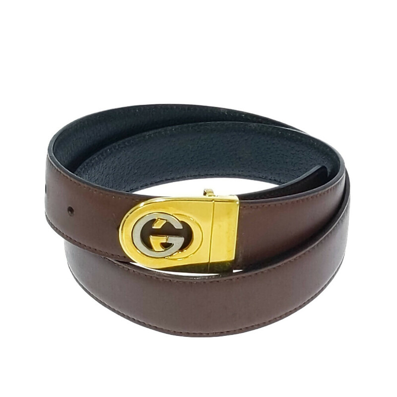 GUCCI グッチ GG金具 プレーンベルト ブラウン B1 翌日配送可■517375